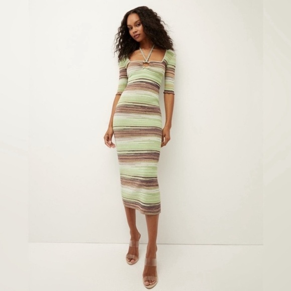 LIKE NEW Veronica Beard Kanye Knit Striped Midi Dress - Picture 1 of 11